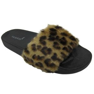 Noblag Slide Sandals Women Faux-Fur Slip